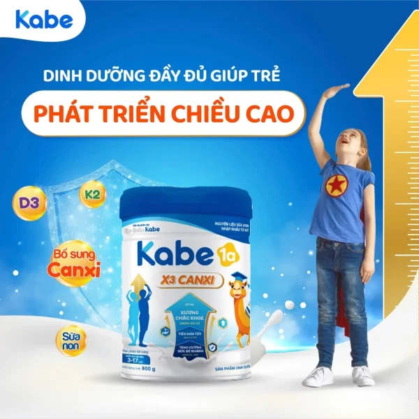 Sữa Bột Kabe 1a X3 Canxi Bổ Sung Canxi Giúp Trẻ Tăng Chiều Cao, Lon 800 gam - Hình ảnh 6